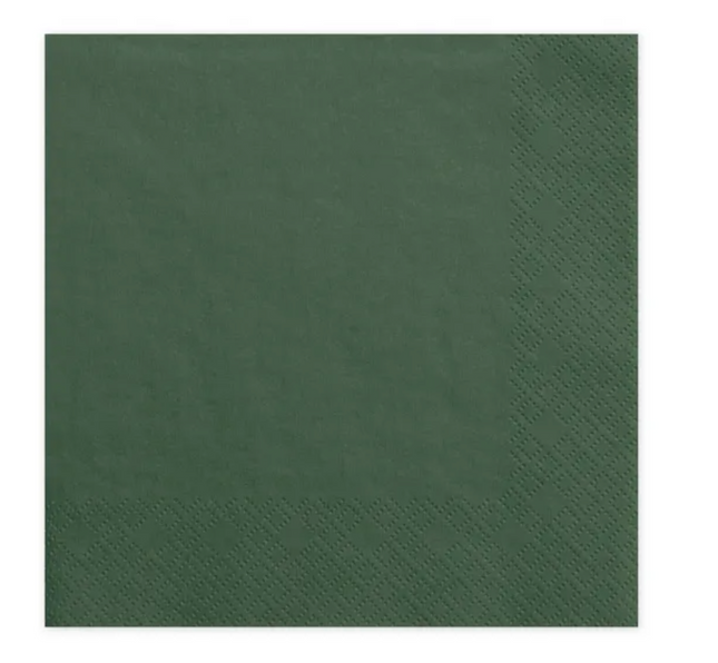 Serwetki trójwarstwowe b. zieleń. 33x33cm - serwetki papierowe