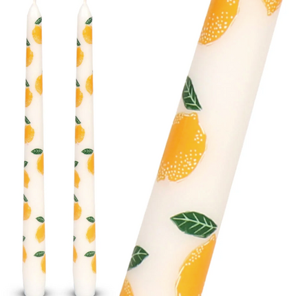 Świece stołowe cytrusowe Lemon Taper – 2 szt. - Yooglo