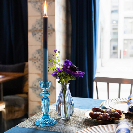 Świece stołowe Ombre Wax – niebiesko-zielone, 2 szt - Yooglo