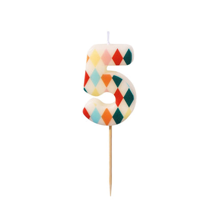 Świeczka urodzinowa Cyfra Romby, 5,5 cm - Yooglo