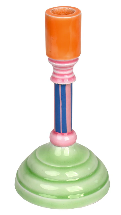 Świecznik emaliowany – zielony, 18 cm - Yooglo