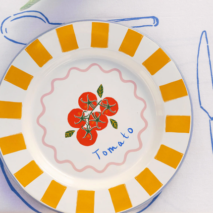 Talerz emaliowany 25 cm – Pomidory - Yooglo