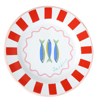 Talerz emaliowany 25 cm – Sardynki - Yooglo
