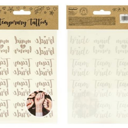 Tatuaże zmywalne Wieczór panieński, różowe złoto - Yooglo