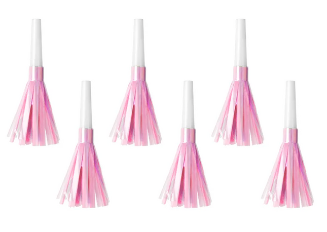 Trąbki Party jasny różowy 6 szt. - trąbki