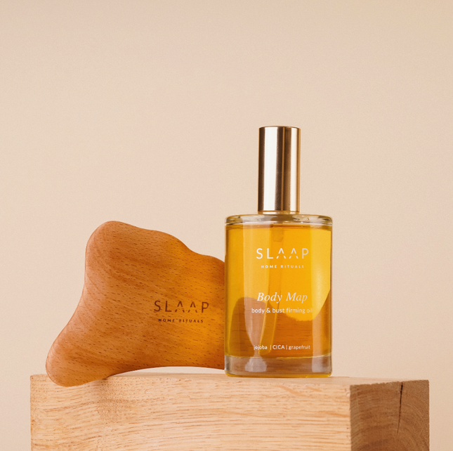 Zestaw Body Map - ujędrniający olejek & płytka gua sha - Yooglo