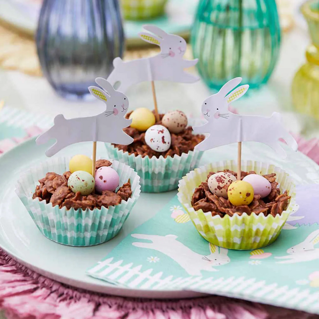 Zestaw do babeczek wielkanocnych Bunny Cupcake Kit - króliczki - Yooglo