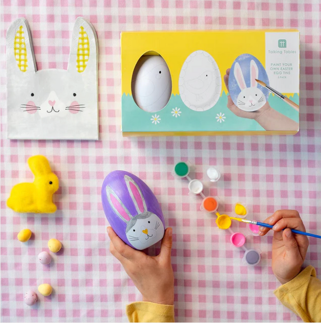 Zestaw kreatywny Spring Bunny – pomaluj własne pisanki w puszkach 2 szt - Yooglo