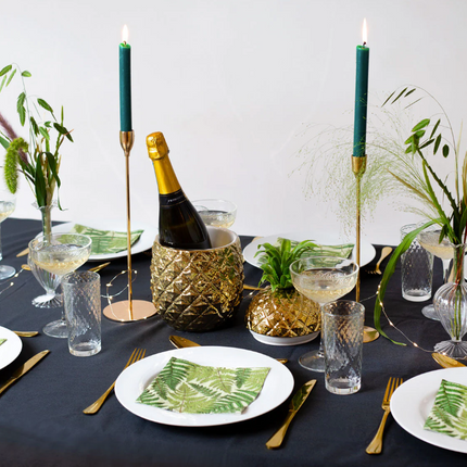 Wiaderko na lód Gold Pineapple z ceramiki - Yooglo